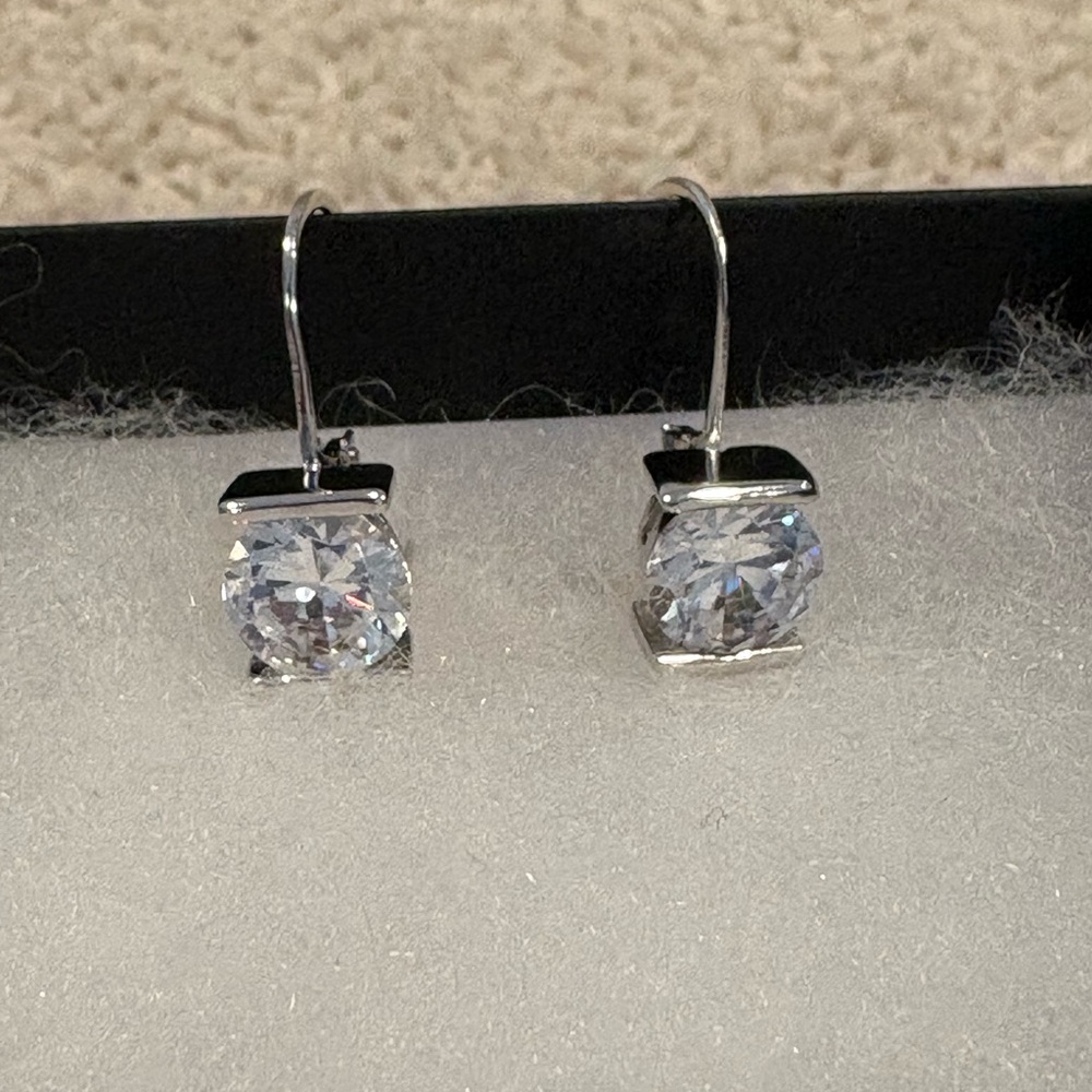 4.0 ct White Sapphire Drop Earrings
